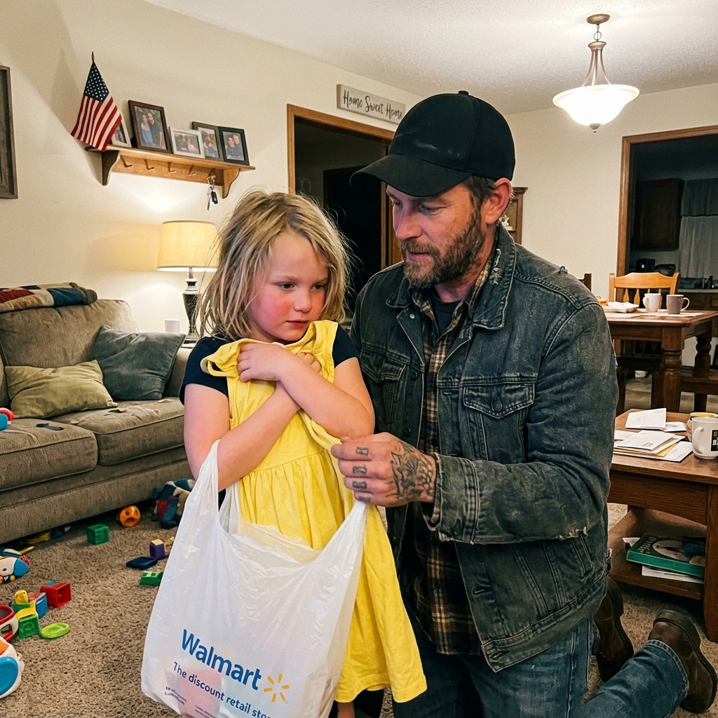 A TATTOOED BIKER FACES SMIRKS FINDING A YELLOW DRESS. HIS FOSTER DAUGHTER WON’T PUT IT ON. THE TERRIFIED QUESTION SHE ASKS EXPOSES THE TRUTH NO ONE TOLD HER YET