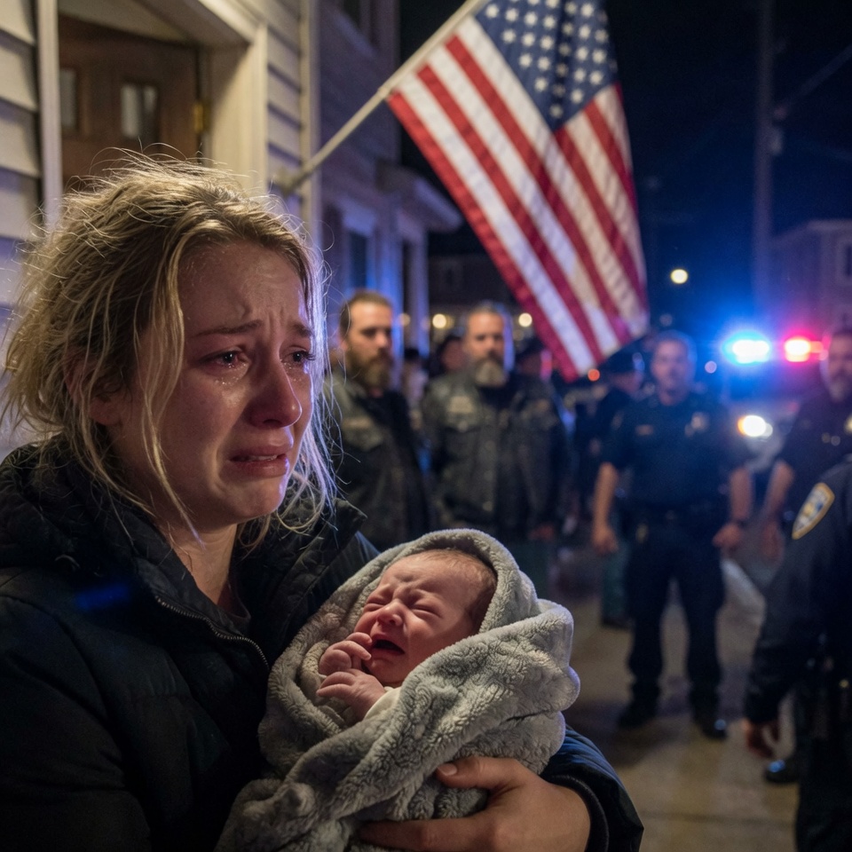 A SINGLE MOM THOUGHT SHE WAS SAFE – BUT LANDLORD CHANGED LOCKS AT MIDNIGHT. SHE CALLS BIKERS SHE HELPED WHEN BROKE. THEY STAND GUARD BUT DO NOTHING. POLICE ARRIVE. THE HIDDEN PART OF THE STORY REMAINS…?