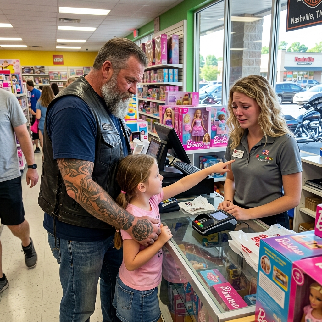 A SCARY biker stood LOST in the DOLL AISLE. A MAN LAUGHED. His REPLY SILENCED him… BUT the NINE LOST YEARS was just the BEGINNING. THE HIDDEN TRUTH WILL SHATTER YOU.