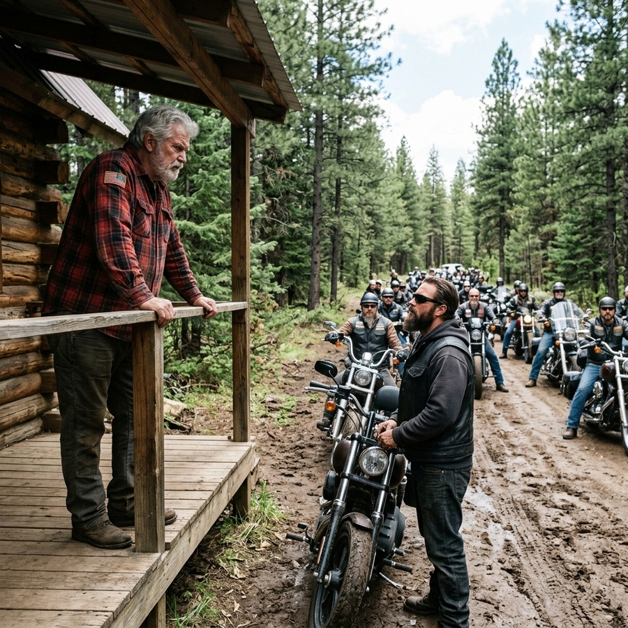 When an Old Vietnam Medic Saved a Hells Angel’s Wife, 800 Bikers Surrounded His Cabin — What Happened Next Was Unprecedented
