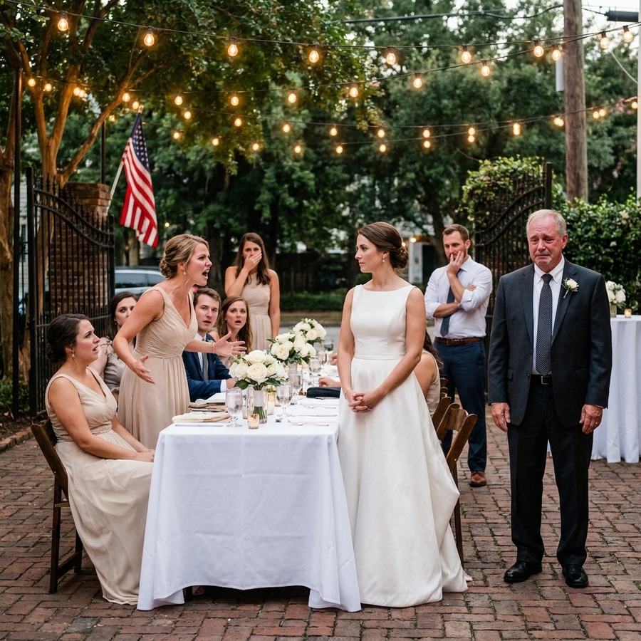 5 MINUTES BEFORE MY WEDDING, MY SISTER CALLED TO SAY DAD CHOSE HER — THEN A RETIRED SCHOOL PRINCIPAL WALKED THROUGH THE DOOR AND EVERYTHING CHANGED. GUESS WHO WALKED ME DOWN THE AISLE?
