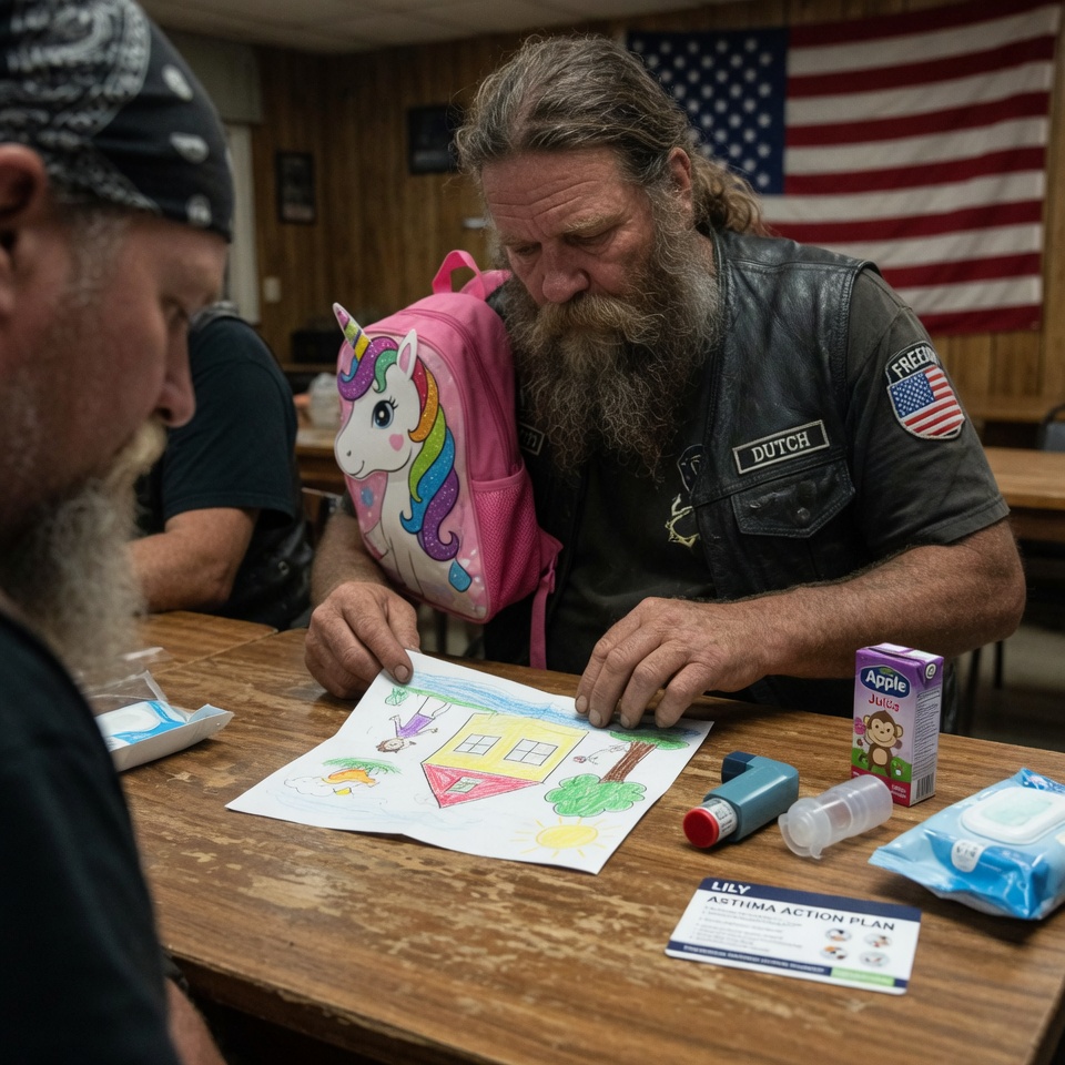 A SCARRED BIKER WALKED INTO CHURCH WITH HIS DAUGHTER’S UNICORN BACKPACK. EVERYONE LAUGHED. HE LET THEM. THEN HE UNZIPPED IT. WHAT HE REVEALED LEFT THE PRESIDENT IN TEARS. THE SECRET NO ONE HAD EVER IMAGINED…!