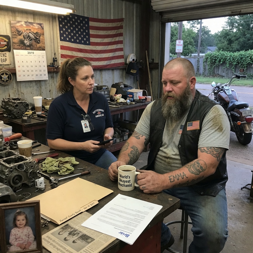 A 6-YEAR-OLD in PAJAMAS walked a HIGHWAY at 1AM. A BIKER stopped and HELD her. He VANISHED. 8 years of silence. WHAT NO ONE KNOWS IS THE SECRET TATTOO ON HIS WRIST?