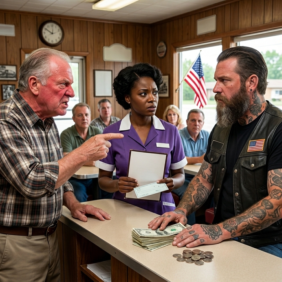 Black Single MoM Paid For A Stranded Biker’s Meal With Her Last $8; The Next Morning, 100 Hell’s Angels Stormed Her Workplace