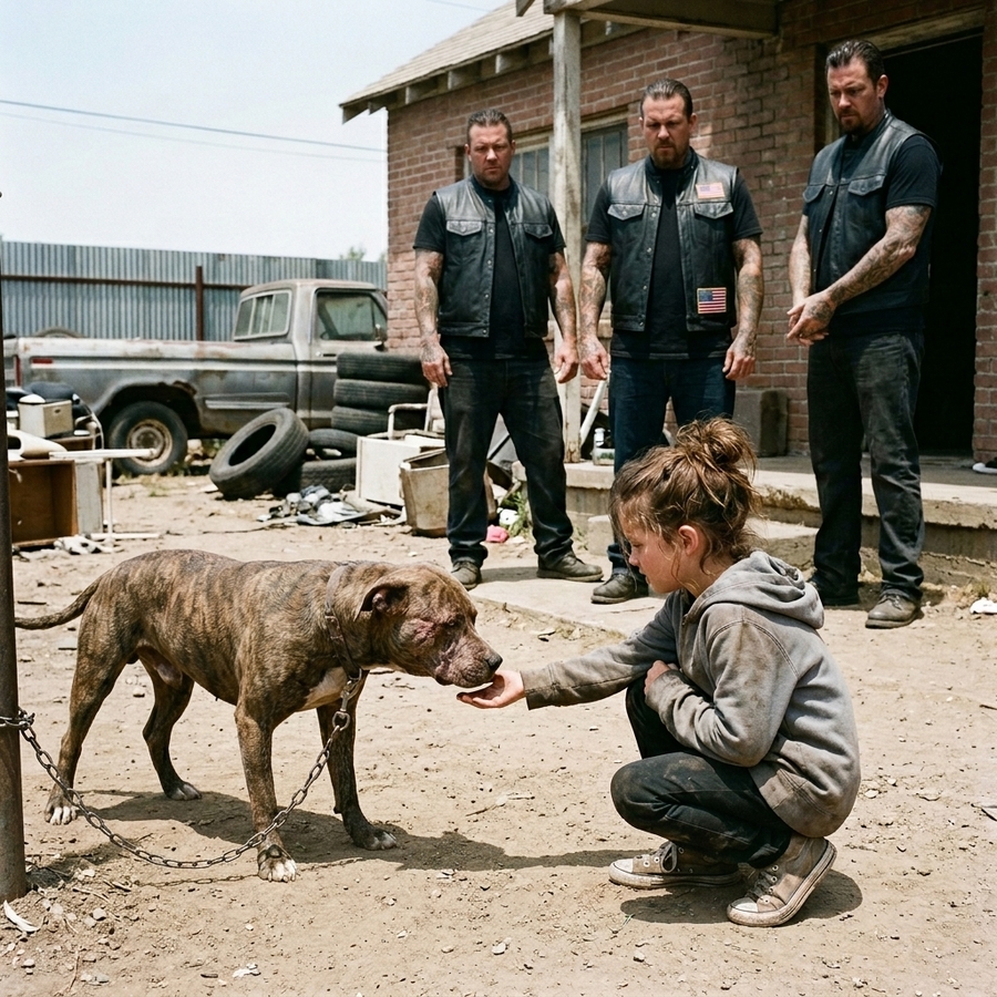 Seeing A Homeless 9-Year-Old Calmed A 120-lb Killer Pit Bull No One Could Ever Touch, The Hell’s Angels Did One Thing That Shocked The Entire Neighborhood