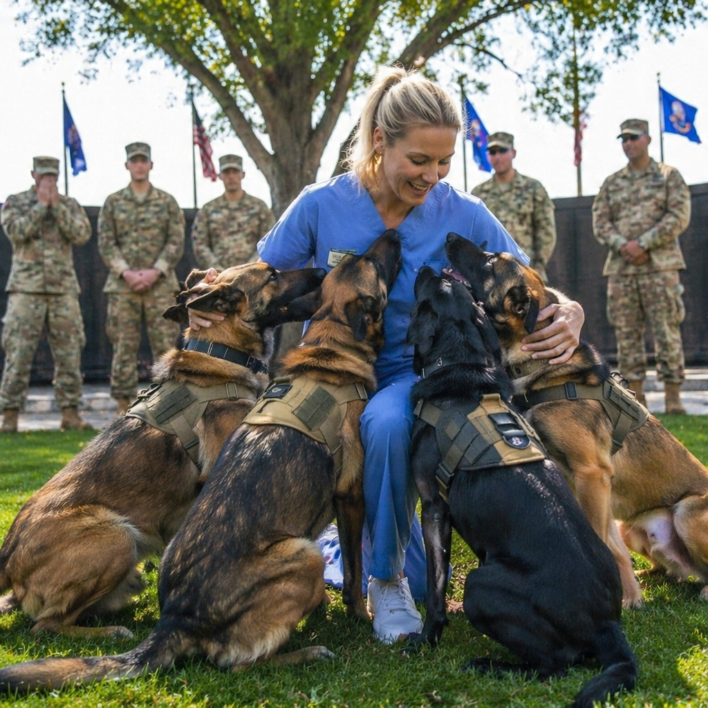 THE HOSPITAL DIRECTOR TOOK HER BADGE AND TOLD HER TO LEAVE — BUT WHEN THE MILITARY CONVOY ARRIVED 40 MINUTES LATER, THE COLONEL IN COMMAND WALKED STRAIGHT PAST EVERYONE TO THE NURSE STANDING ON THE SIDEWALK