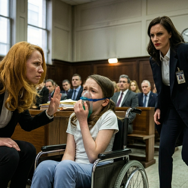 The HOA President SLAPPED my disabled daughter and ripped away her oxygen tube, thinking we were helpless.  The courtroom was packed with neighbors whispering as I sat there, my 16-year-old daughter, Emma, trembling in her wheelchair beside me. Her OXYGEN TANK made soft, rhythmic hissing sounds—a lifeline Margaret Thornton had spent months trying to destroy.