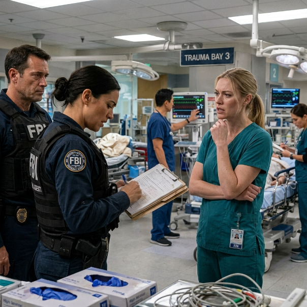 I WASHED the grime off my hands, hoping to remain a NOBODY, until the FBI ARRIVED.  Fluorescence flickered, casting a sickly yellow hue over the trauma bay.  I scrubbed dried vomit off my forearm, staring blankly at a screaming heart monitor.