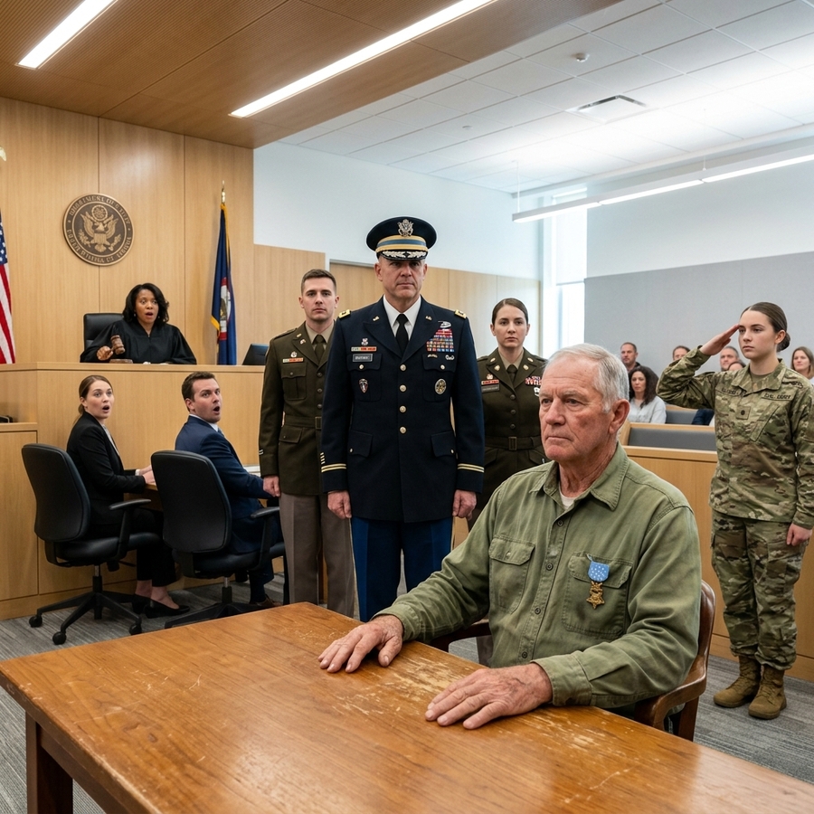 Judge Wanted Old Farmer to Remove His Medal of Honor — Until a General Arrived and Silenced Everyone