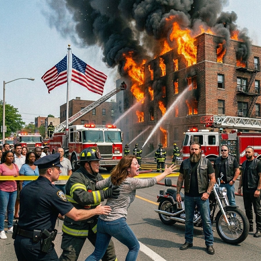 A Biker Walked Into a Burning Building to Save a Stranger’s Son While The Others Only Stood Watching— The Reason Why Will Break You