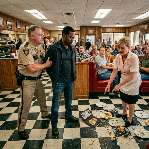 THE CORRUPT SHERIFF slammed my face onto the diner table, completely blind to the secret inside my jacket.  It started peacefully at Peton’s Diner in Harland Falls.