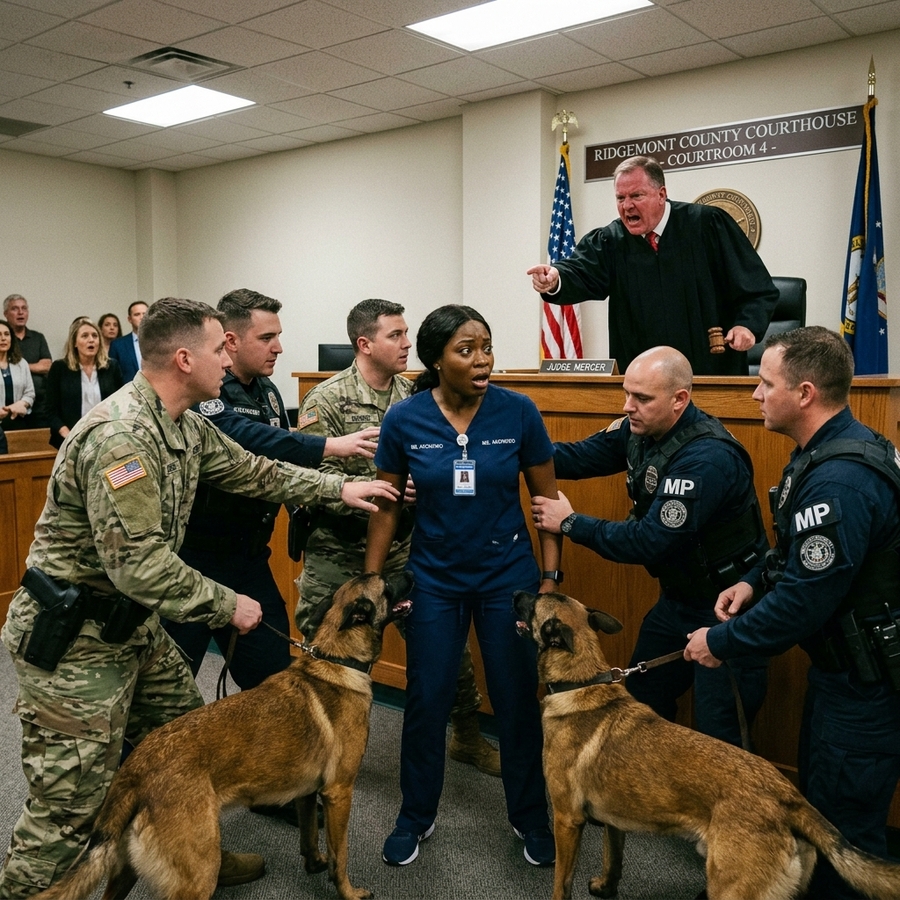 The Judge Ordered the Nurse Removed From the Room — Until the Military K9 Refused to Let Her Go”