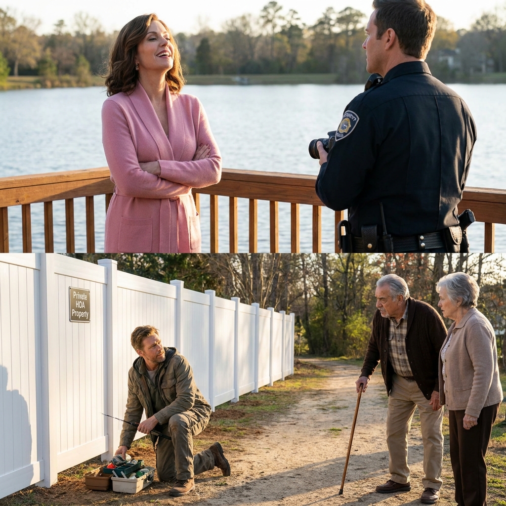 For fishing on my own lake, she called the sheriff on me. I walked into the county meeting, set a tan folder on the desk, and the room went dead silent.