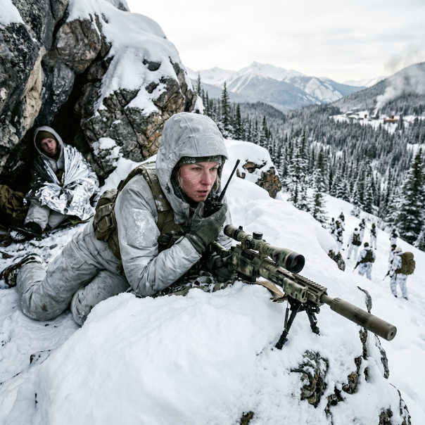 The MORTAR shell SHATTERED the mountain, leaving my SPOTTER dying while FOURTEEN MERCENARIES hunted us.  The deafening roar of the ambush below was still ringing in my ears.