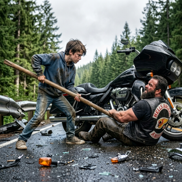 I watched the 800-POUND Harley-Davidson CRUSH the giant outlaw, but my paralyzed legs REFUSED to run.  I was just a ninety-pound thirteen-year-old trying to survive the brutal, unforgiving hierarchy of Oak Haven.
