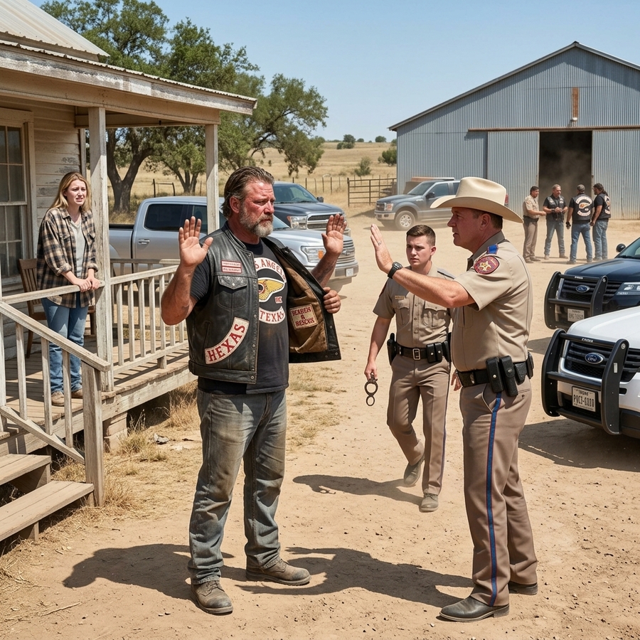 SHERIFF ARRIVES TO ARREST A HELLS ANGEL BIKER IN FRONT OF HIS SICK DAUGHTER
