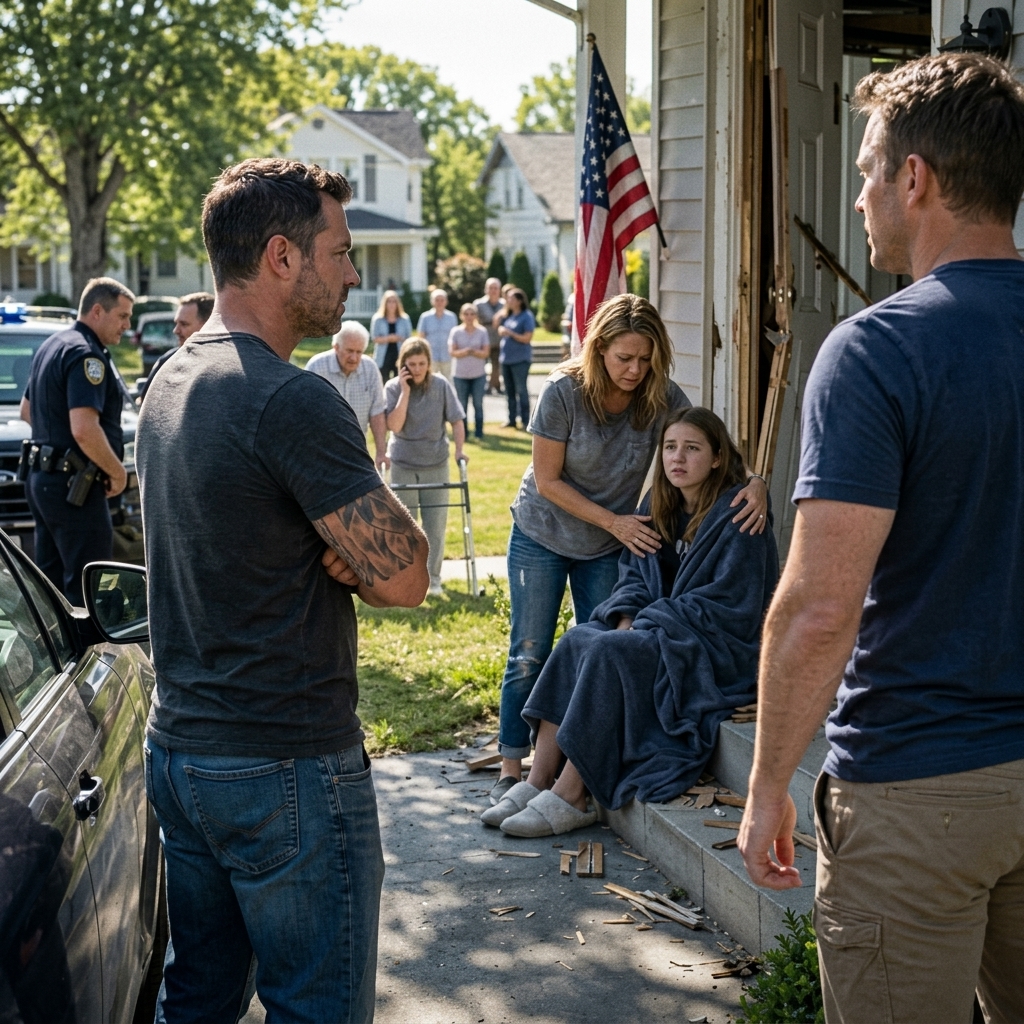 WHOLE STORY: 8 men with machetes broke into my house while I was 4 states away; I called my old unit, they arrived in 20 minutes, and when I got home 6 hours later, my daughter was sitting on the porch surrounded by silence.