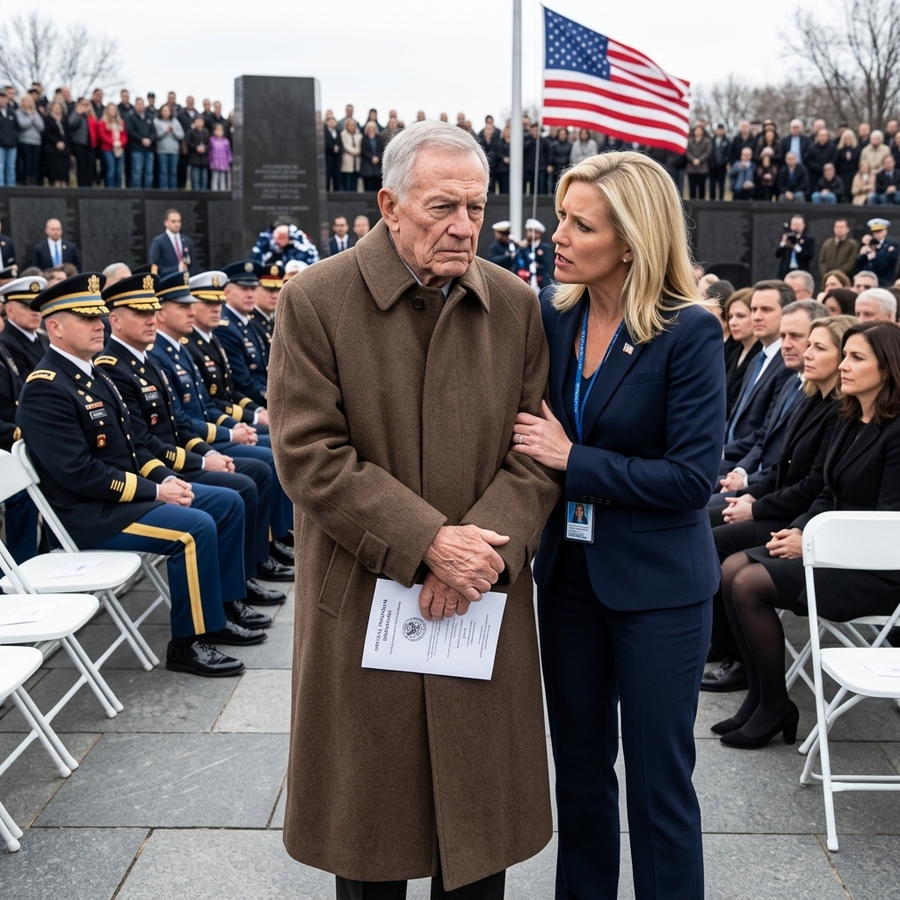 They Moved the Homeless Veteran Away From the Front Row — Moments Later, the President Left the Podium to Find Him