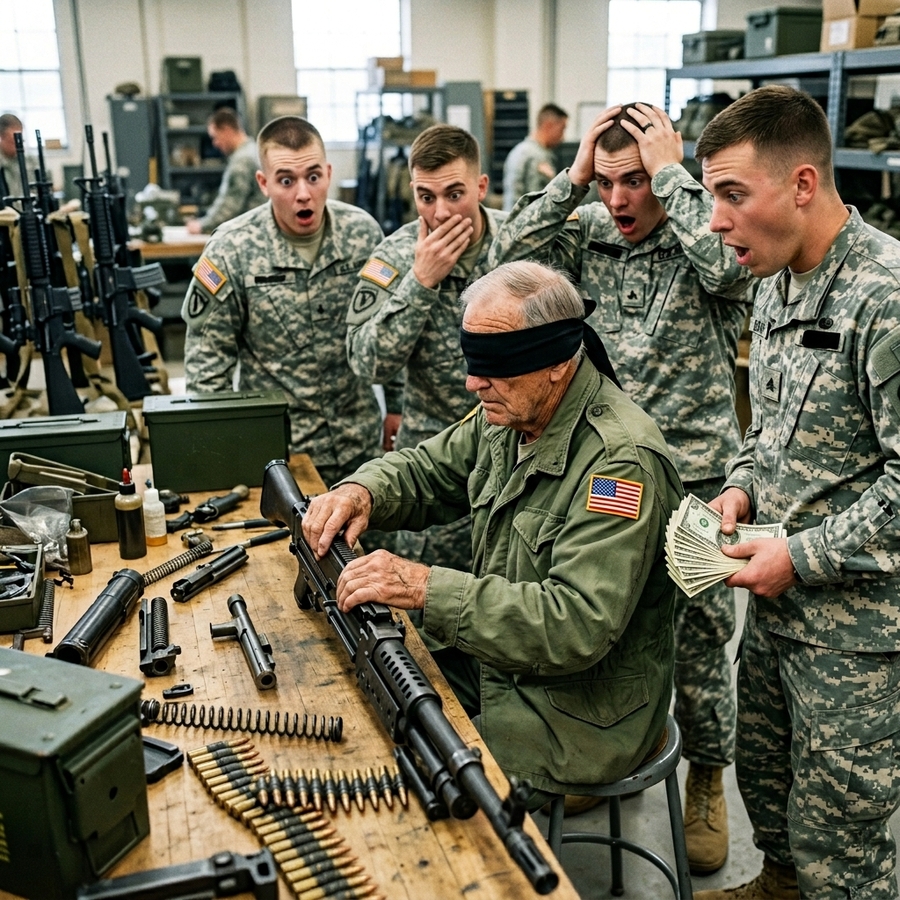 They Bet $10,000 The 78-Year-Old Janitor Couldn’t Do It— Until He Field-Stripped An M2 Blindfolded In 38 Secs And A General Stood At Attention