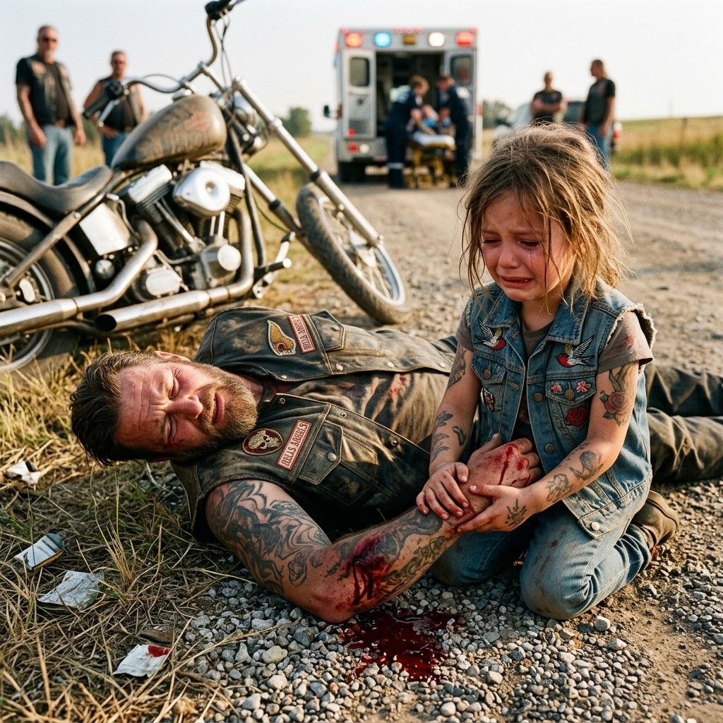 WHOLE STORY:My name is Marcus, but everyone calls me Ghost—and the moment I stopped my bike on that dusty highway to help a stranded little girl