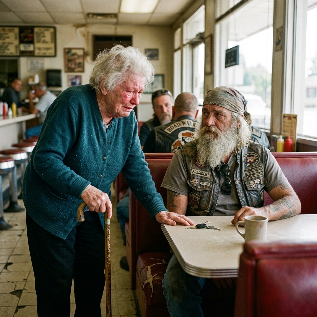 WHOLE STORY:  A 91-year-old widow walked into a church expecting empty pews—instead, she found 200 bikers waiting in silence
