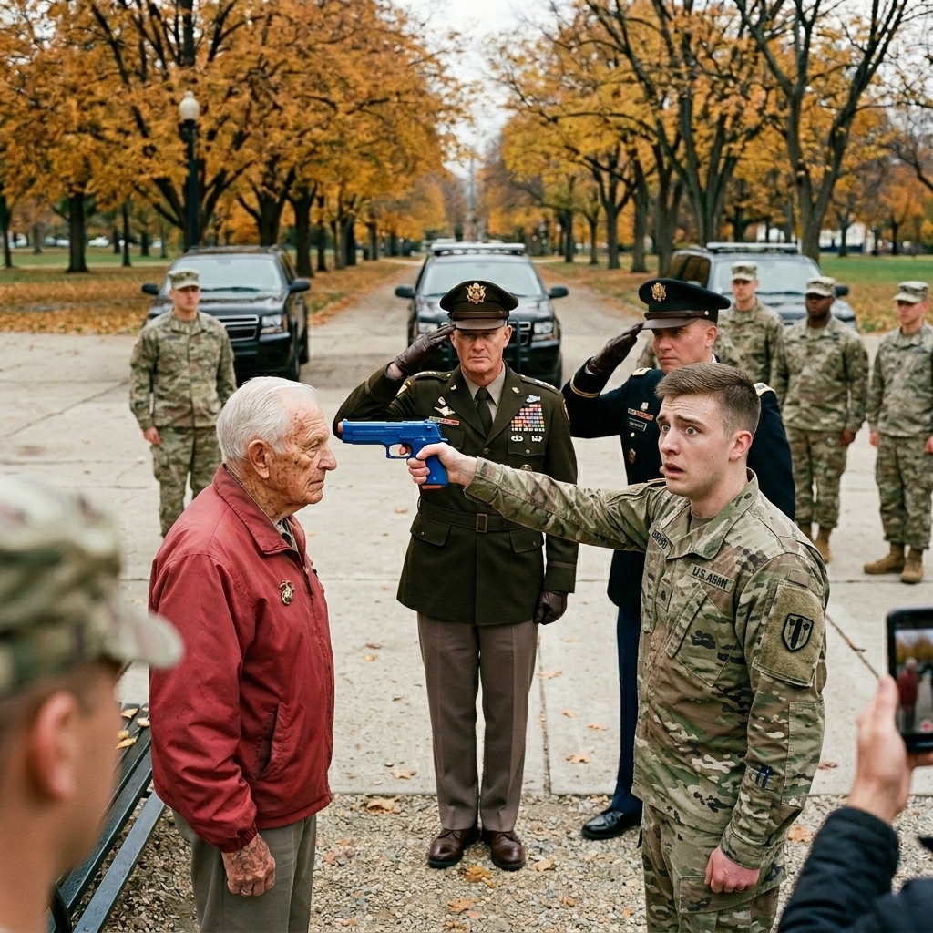 The plastic training pistol dug into my temple, and I didn’t blink. I was eighty-seven years old, weighed a hundred pounds less than the boy holding it