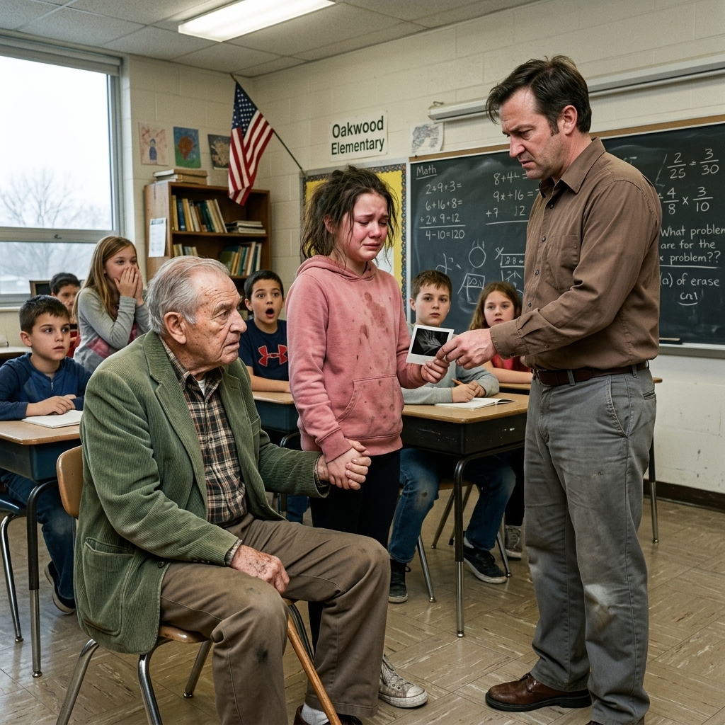 My teacher called my grandfather a liar in front of the whole class and told him to wait in the hallway. A Marine dad saw the pin on his jacket and sent a text that brought the Navy to our school.