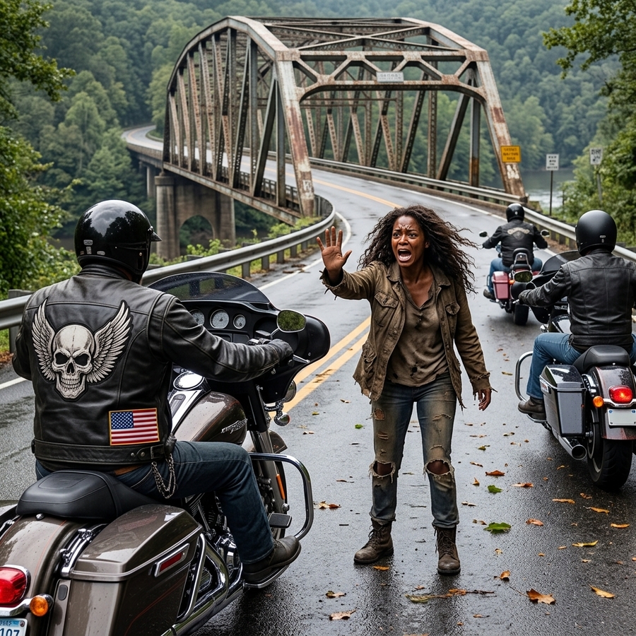 Despite Being Barefoot and Homeless, Black Girl Warned 15 Bikers About a Deadly Trap — What They Did in Return Moved a Nation