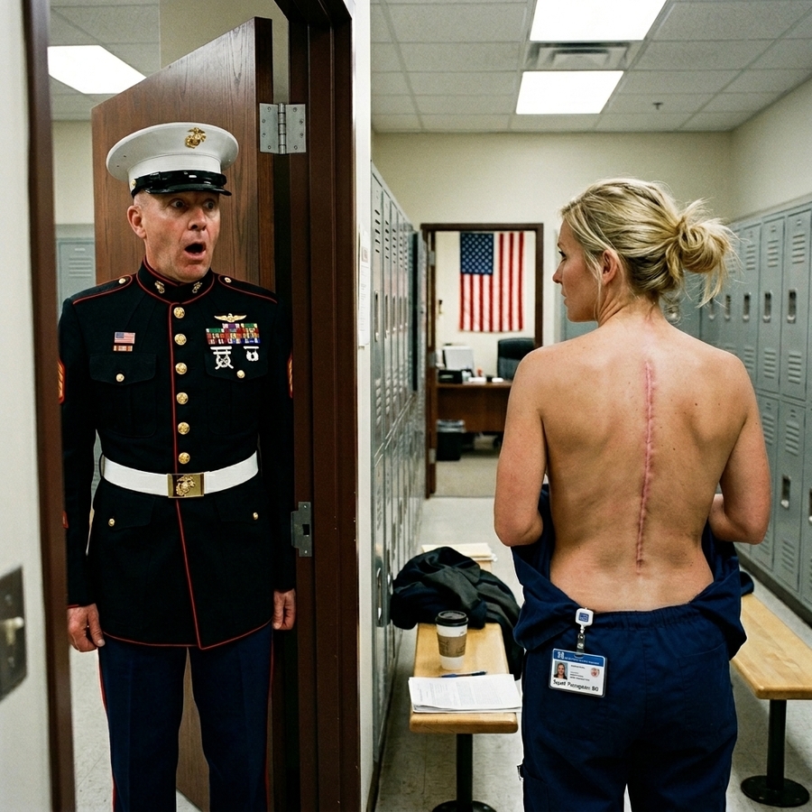 A USMC Colonel Walked Into The Wrong Room And Saw The Nurse’s Hidden Scar — The Reason Behind That Scar Was Something He Would Never Forget