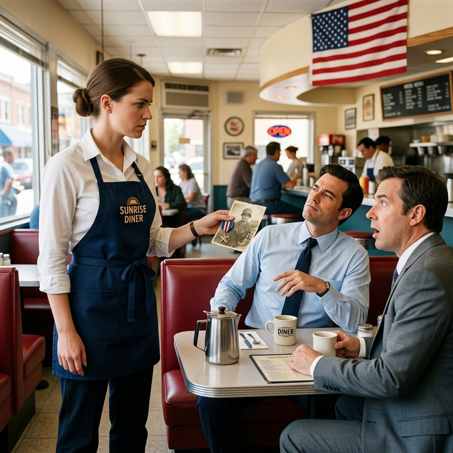 “YOU’RE JUST A WAITRESS,” MY BROTHER LAUGHED AS HE TOOK DAD’S BUSINESS — THEN I PULLED A WORN MEDAL FROM MY APRON AND THE COUNTY INSPECTOR WENT PALE