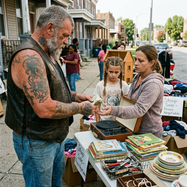 My wealthy, JUDGMENTAL neighbors IGNORED my desperate yard sale, offering nothing but CRUEL whispers. Then, an INTIMIDATING biker gang swarmed my driveway, making my blood run COLD, but the terrifying standoff suddenly led to ABSOLUTELY NOTHING. WILL YOU BELIEVE WHAT HAPPENED NEXT?!