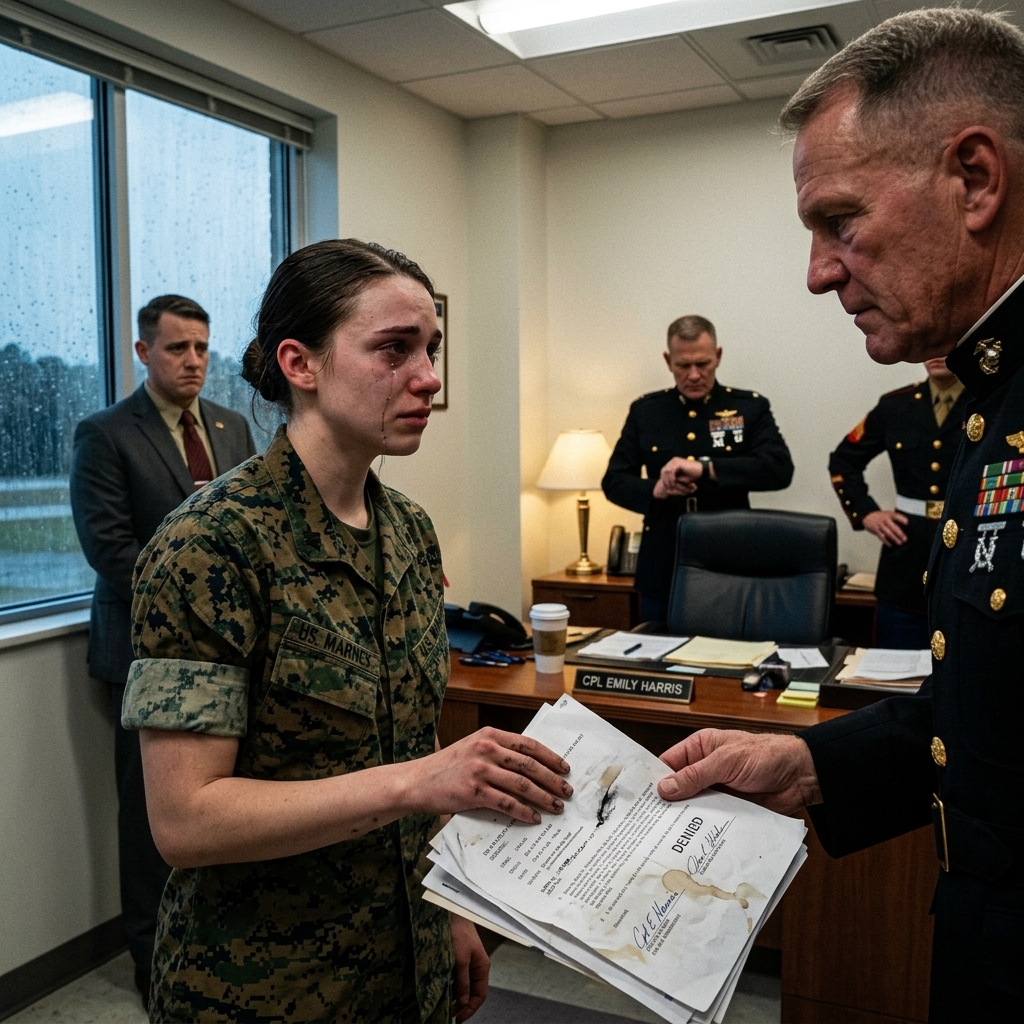 WHOLE STORY:The rain had made Emily’s coffee cold before she even took a sip. She was not thinking about the supply discrepancy or the HR note Major Whitaker had hinted at.