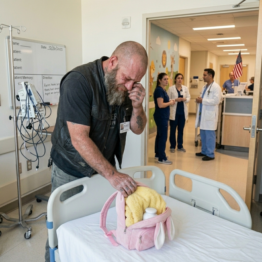 WHOLE STORY: I walked onto the pediatric oncology floor with Lily’s pink bunny backpack on my shoulder, and the nurses STOPPED like they’d seen a ghost wearing boots.