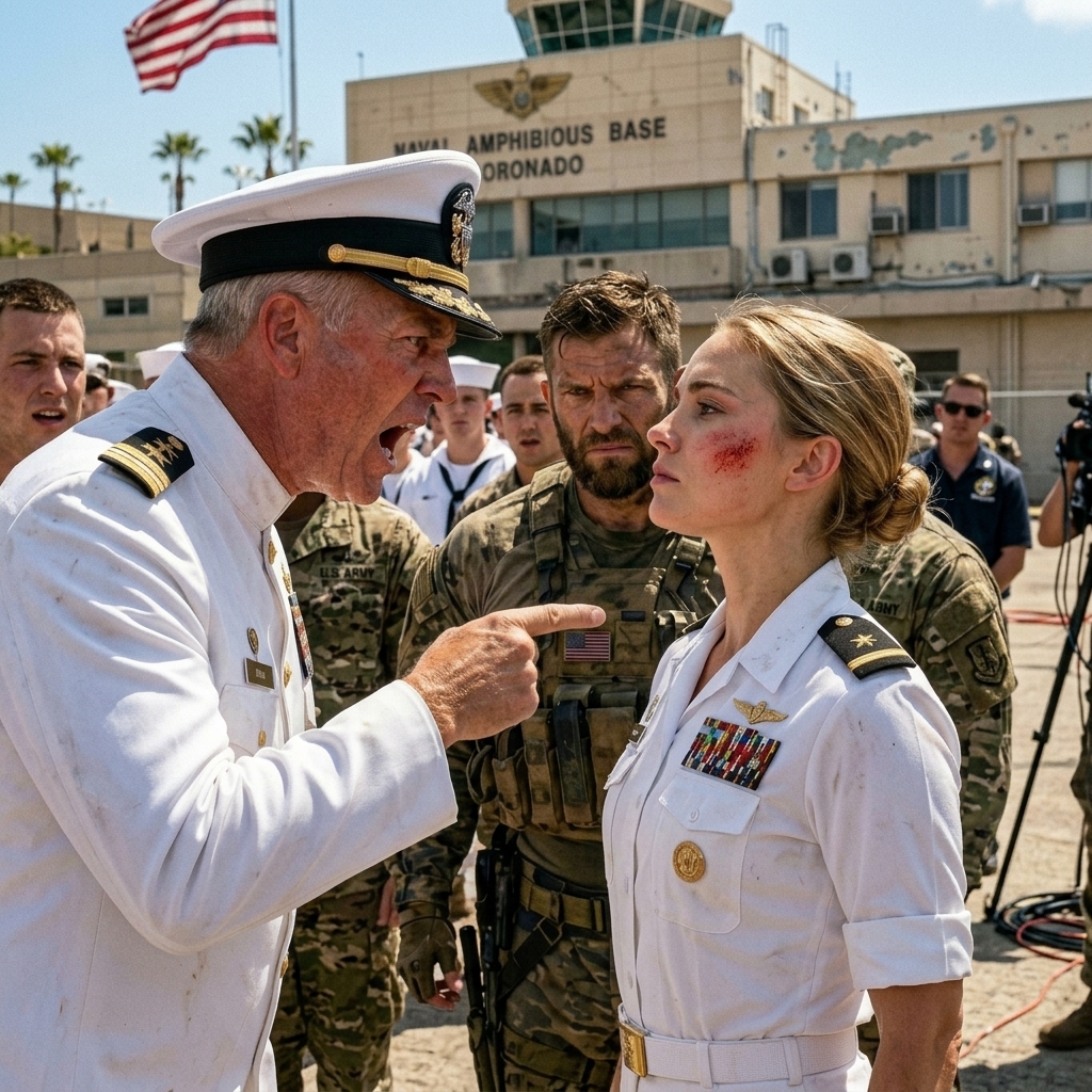 WHOLE STORY: The SLAP that ECHOED across tarmac just AWAKENED a CONNECTION that will CRUMBLE an admiral’s entire legacy—but the REAL authority hasn’t even been NAMED yet