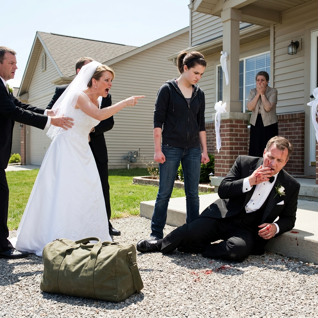 WHOLE STORY: The call came while I was on base in Germany. My commanding officer’s voice was tense. “Your daughter just beat her new stepfather UNCONSCIOUS at the wedding.”
