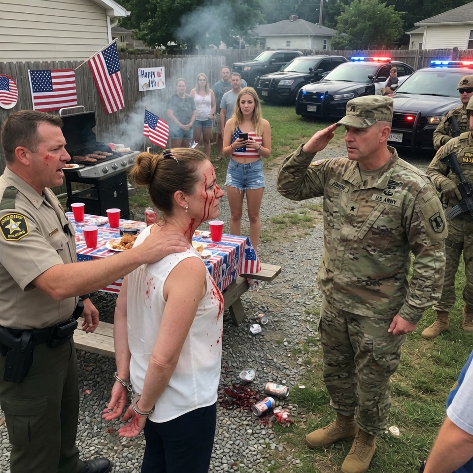 While my family LAUGHED at my boring job, I was a MAJOR GENERAL in Army Intelligence. My cousin the SHERIFF BRUTALLY handcuffed me at a cookout. I gave ONE NOD. THE HIDDEN PART OF THE STORY…?