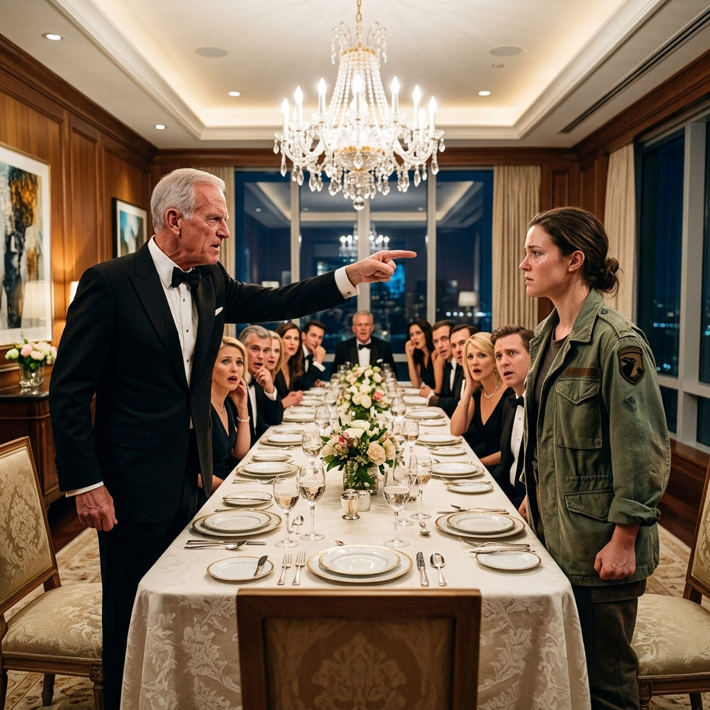 MY ARROGANT BILLIONAIRE FATHER PUBLICLY MOCKED MY DIRTY MECHANIC UNIFORM IN FRONT OF HIS WEALTHY FRIENDS AT OUR FANCY CHRISTMAS DINNER — UNTIL I SECRETLY BOUGHT HIS BANKRUPT WALL STREET FIRM FIVE YEARS LATER — WHO TRULY HOLDS THE FAMILY LEGACY NOW?