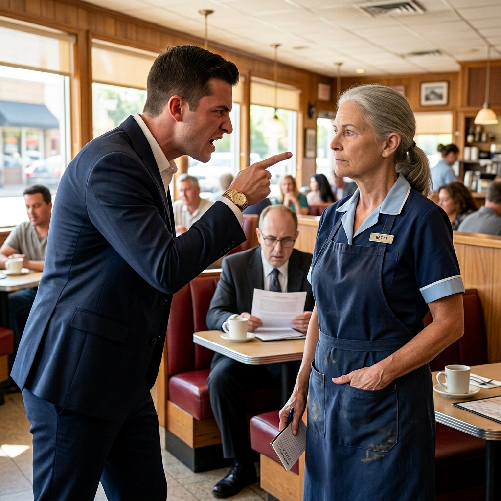 MY GREEDY STEPSONS CORNERED ME AT THE DINER TO STEAL MY INHERITANCE AND MOCKED MY MINIMUM WAGE JOB — UNTIL I SLAMMED MY ARMY COMBAT MEDIC CHALLENGE COIN ON THE TABLE — WILL THEY SURVIVE THE $2 MILLION DEBT TRAP I JUST TRIGGERED?