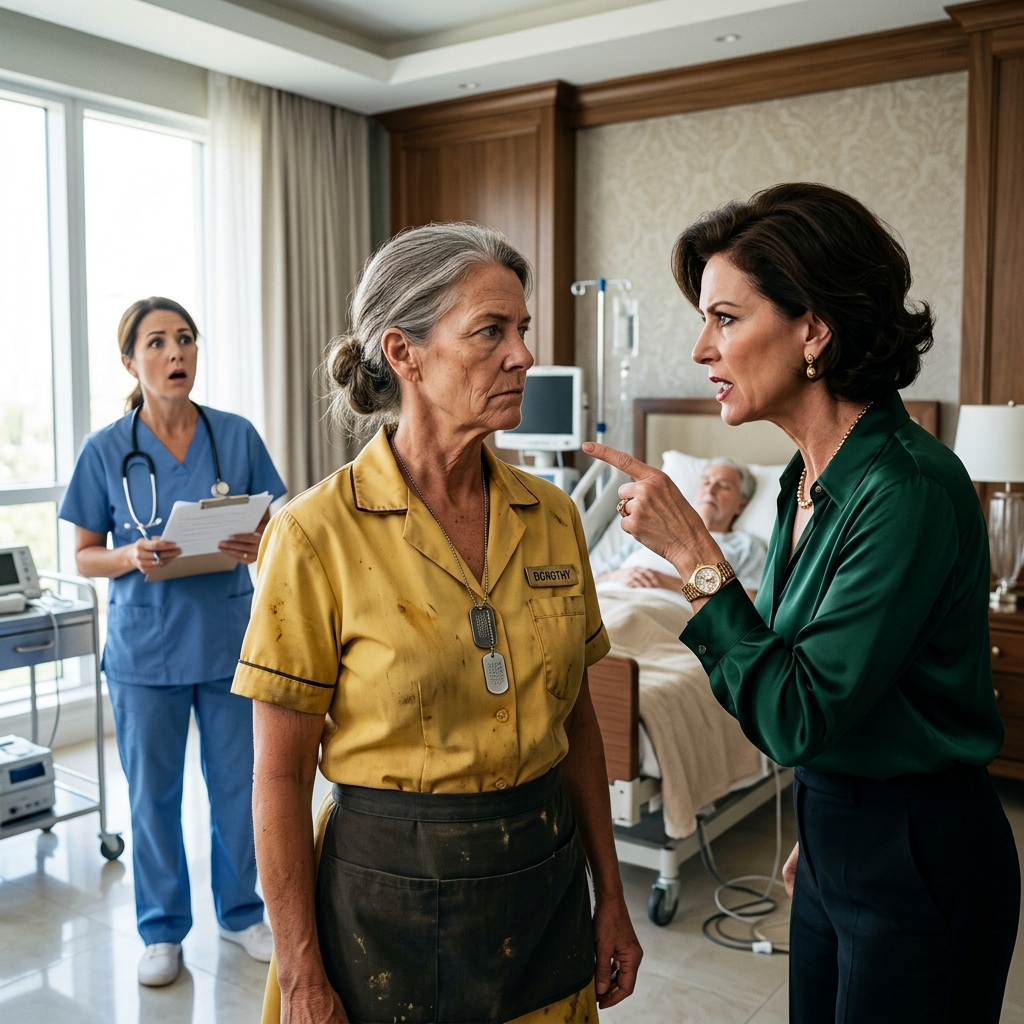 MY ARROGANT MILLIONAIRE DAUGHTER-IN-LAW MOCKED MY CHEAP DINER UNIFORM IN FRONT OF THE VISITING HOSPICE NURSE—BUT SHE NEVER EXPECTED THIS QUIET WOMAN TO BE A FORMER COMBAT MEDIC WHO RECOGNIZED THE LETHAL COCKTAIL IN HER MOTHER’S IV. WILL SHE FINALLY GO TO PRISON?