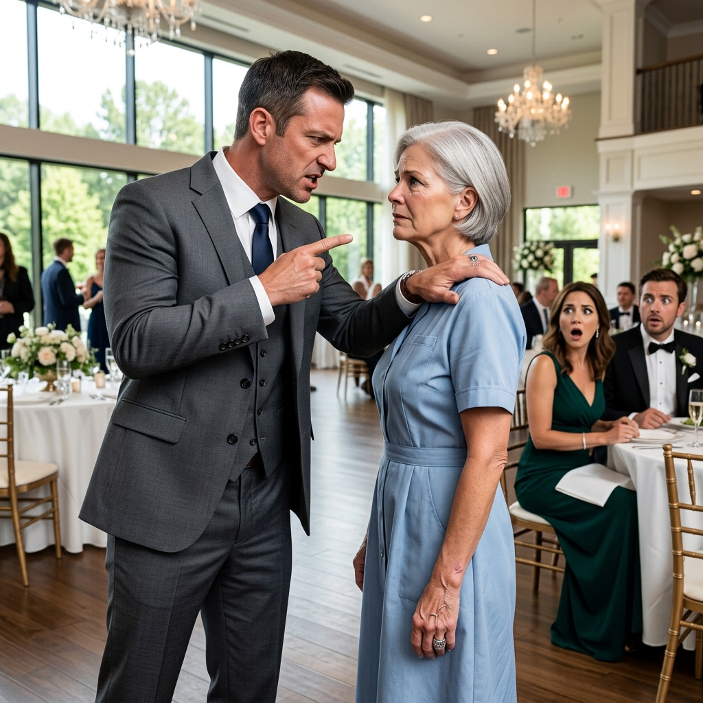 MY GREEDY SON FORCED ME TO WEAR A “WALKING ATM” NAMETAG AT MY GRANDDAUGHTER’S TEXAS WEDDING AND MOCKED MY VA JANITOR JOB IN FRONT OF HIS RICH FRIENDS. HE FORGOT WHO HE WAS DEALING WITH. WILL HIS ARROGANCE COST HIM EVERYTHING?