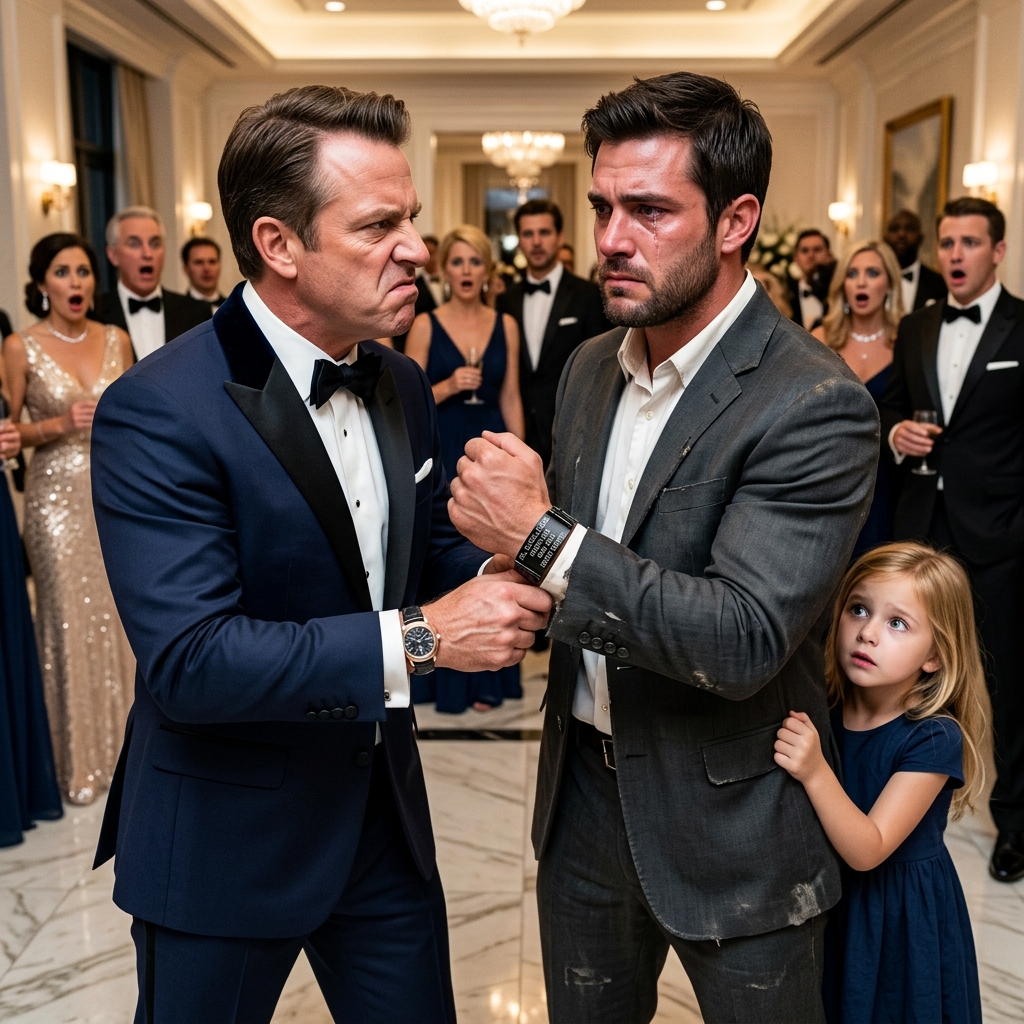 A BILLIONAIRE HEIR MOCKED MY GREASE-STAINED HANDS AND CHEAP SUIT IN FRONT OF NEW YORK’S ELITE, BUT WHEN HE GRABBED MY WRIST AND EXPOSED THE HEAVY BLACK METAL BRACELET HIDDEN UNDER MY CUFF, THE ENTIRE BALLROOM WENT DEAD SILENT. WHAT HAPPENED NEXT?
