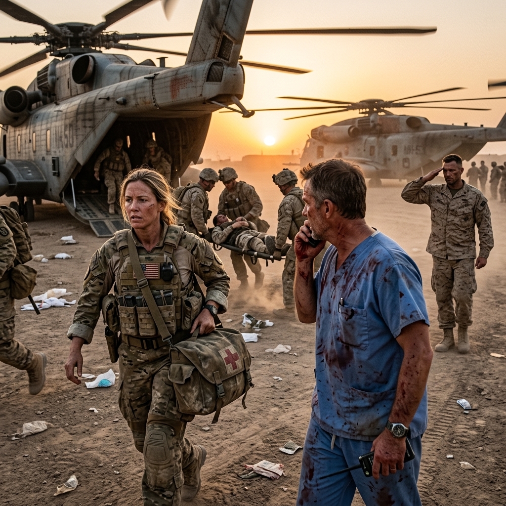 WHOLE STORY: The surgeon called me a liability and ordered me to hide in a supply shed because my leg dragged when I walked—UNTIL four bullet-riddled Marine helicopters slammed down demanding “Ghostlight” and his face went white.