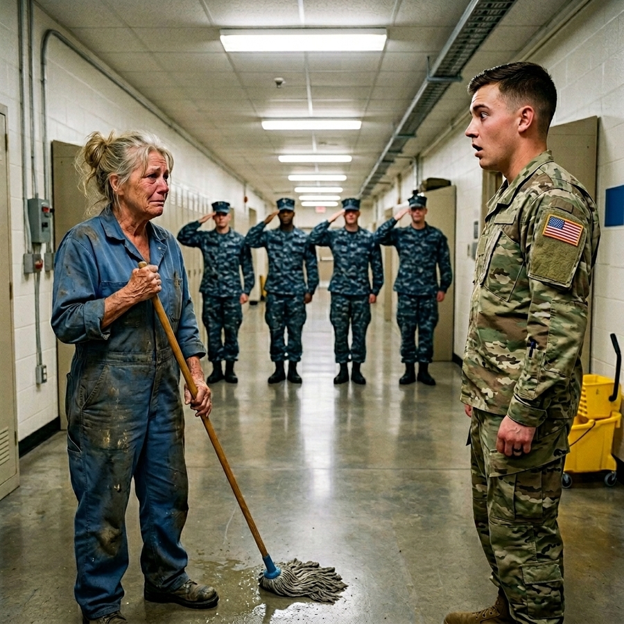 The Sergeant Poured Coffee On The Janitor And Called Her “The Help” — Then He Was Shocked When Four Seal Commanders Saluted Her