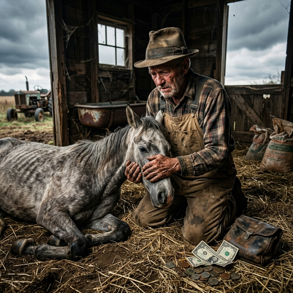 I took in a DYING horse everyone said to put down, expecting a miracle after months of endless heartbreak and mounting debt. But when the vet finally arrived for the final check, he discovered something SHOCKING that changed everything. WAS IT TOO LATE?