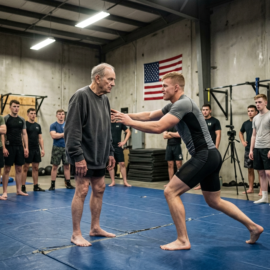 The UNDEFEATED CHAMPION mocked the old military veteran for his TREMBLING hands, but his ARROGANT challenge produced ZERO results.
