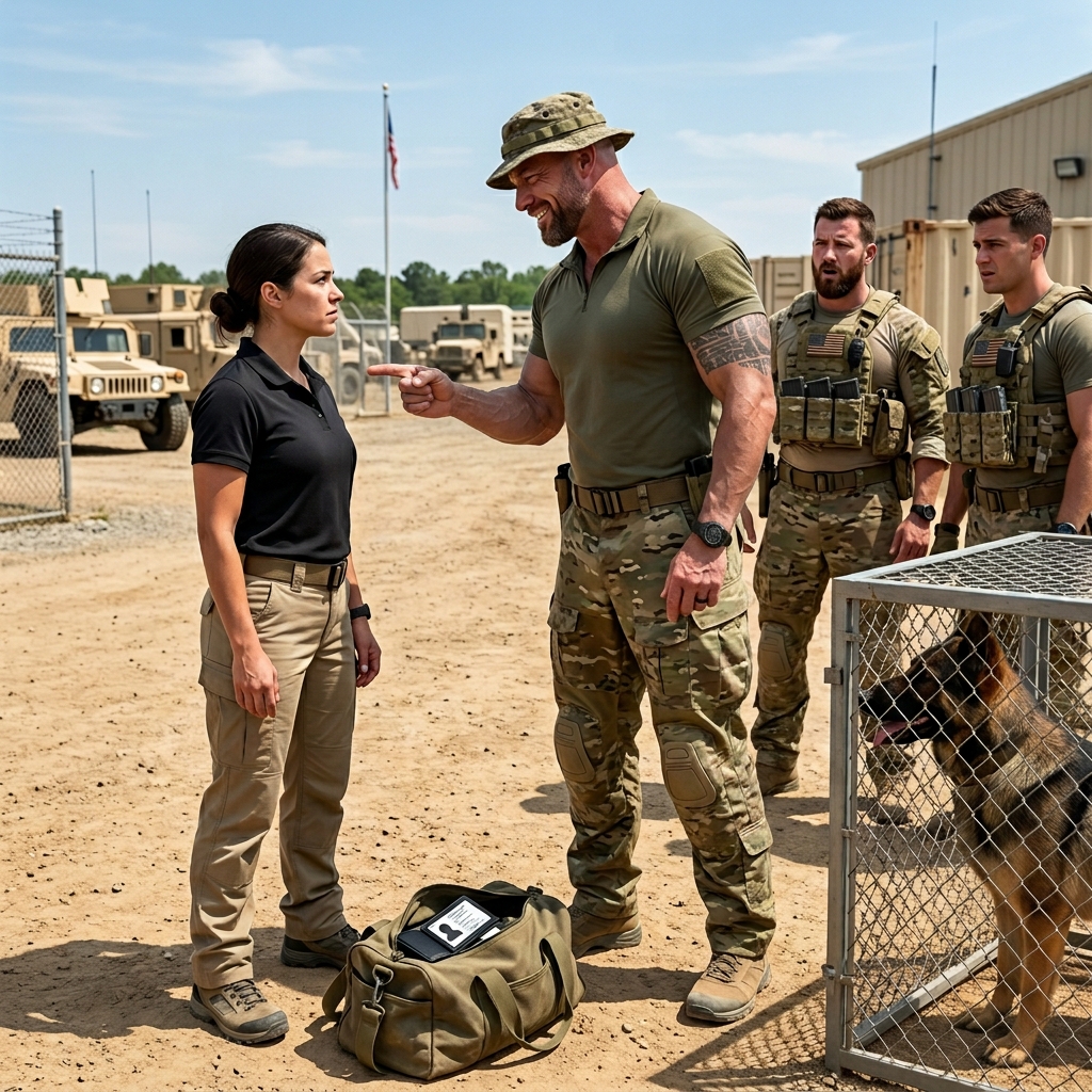 WHEN THE ARROGANT NAVY SEAL CHIEF LAUGHED AT MY PLAIN KHAKI PANTS AND THREW ME INTO A DUSTY VIRGINIA CAGE WITH A 95-POUND FERAL MILITARY SHEPHERD, HE EXPECTED ME TO RUN SCREAMING — BUT HE DIDN’T KNOW WHO CREATED THE BEAST. WHAT HAPPENS NEXT?