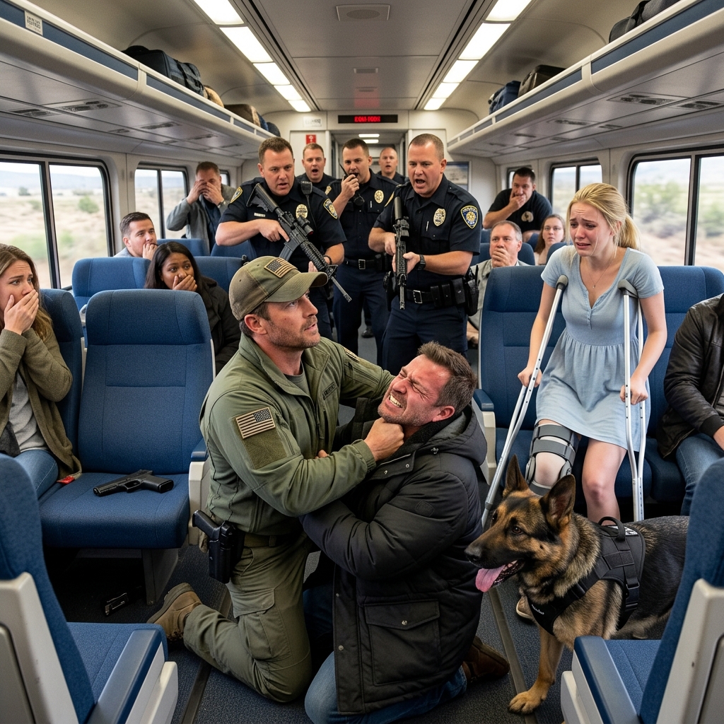 My combat dog NEVER breaks protocol. But on a crowded train, a disabled girl sat next to us and he LAUNCHED at her. THE TRUTH NO ONE HAS TOLD YET IS HIDING IN PLAIN SIGHT!