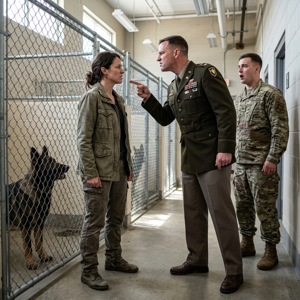 THE MILITARY EXPERTS DECLARED THIS DECORATED WAR DOG BROKEN AND ORDERED HIM DESTROYED — IGNORING ME, A QUIET CIVILIAN WOMAN IN CARGO PANTS — UNTIL I FORCED THEM TO EAT THEIR WORDS.