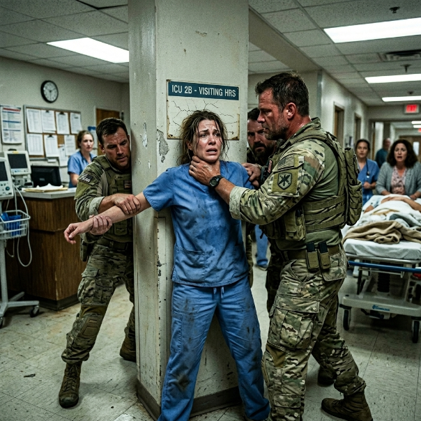 When a furious, broad-shouldered Gunnery Sergeant cornered me in a restricted trauma bay and violently ordered me to step away from his d*ing soldier, I stared right through his military rank and calmly refused, leaving him shaking with indignant rage and completely unaware that the “nobody nurse” he was threatening actually held a classified Pentagon clearance that outranked him ten to one.