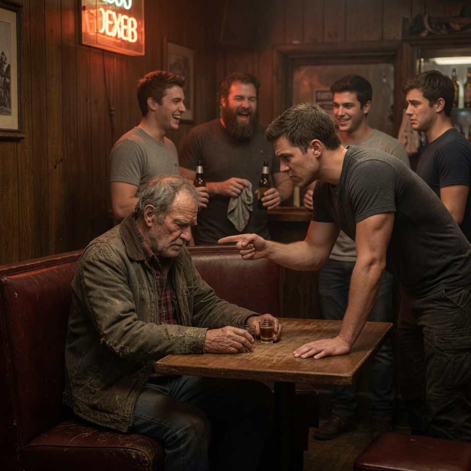 A Navy SEAL grabbed my shoulder and called me a washed-up old man in a bar. When the base commander walked in, he saluted me and said three words — At ease, Reaper.